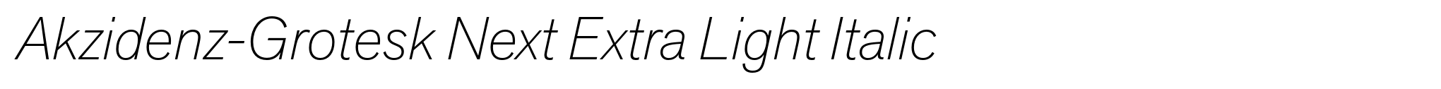 Akzidenz-Grotesk Next Extra Light Italic image